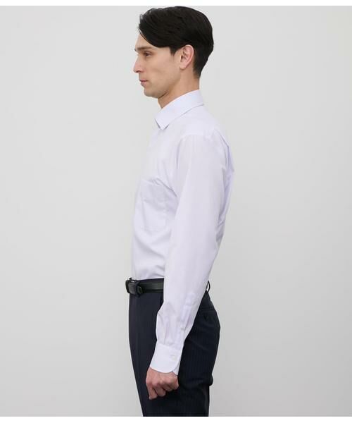 NEWYORKER / ニューヨーカー シャツ・ブラウス | NY CARE FREE・GIZA COTTON ドビー無地 長袖ワイドカラーシャツ | 詳細2