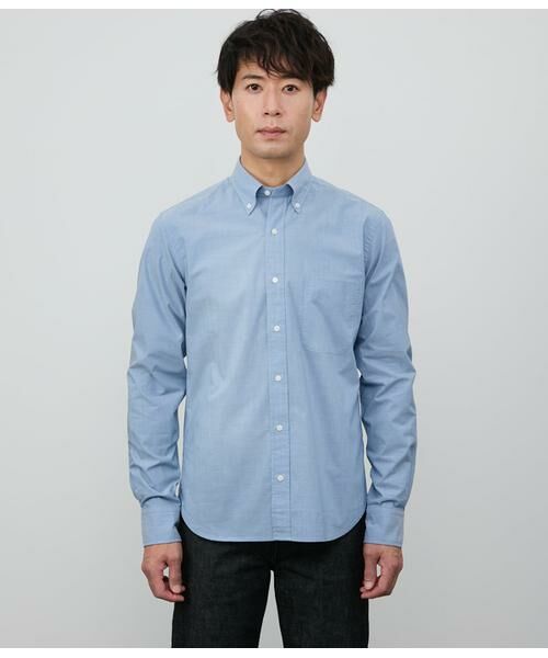 NEWYORKER / ニューヨーカー シャツ・ブラウス | ダンガリー 長袖ショートボタンダウンシャツ | 詳細1