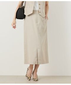 ポリエステルリネンコード ロングストレートスカート