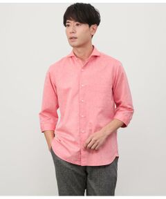 NEWYORKER / ニューヨーカー シャツ・ブラウス | コットンラミー シャンブレー 七分袖カッタウェイカラーシャツ