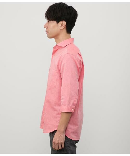 NEWYORKER / ニューヨーカー シャツ・ブラウス | コットンラミー シャンブレー 七分袖カッタウェイカラーシャツ | 詳細2