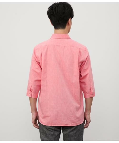 NEWYORKER / ニューヨーカー シャツ・ブラウス | コットンラミー シャンブレー 七分袖カッタウェイカラーシャツ | 詳細3