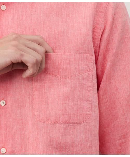 NEWYORKER / ニューヨーカー シャツ・ブラウス | コットンラミー シャンブレー 七分袖カッタウェイカラーシャツ | 詳細5