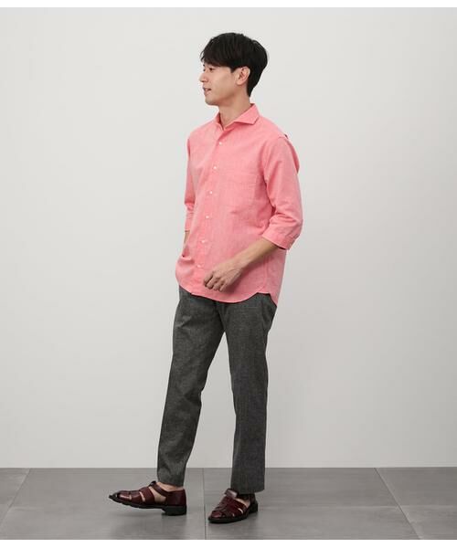 NEWYORKER / ニューヨーカー シャツ・ブラウス | コットンラミー シャンブレー 七分袖カッタウェイカラーシャツ | 詳細8