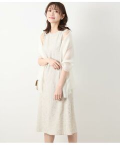 エンブロイダリーフラワー ノースリーブワンピース