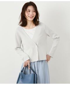 コットンナイロンミラノリブ Wブレストニットジャケット