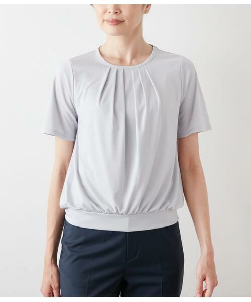 NEWYORKER / ニューヨーカー Tシャツ | トリアセ強撚スムース フロントタック半袖プルオーバー | 詳細1