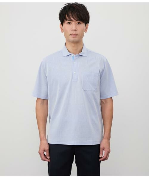NEWYORKER / ニューヨーカー ポロシャツ | COOL COMFORT ジャージーサッカーストライプ ポロシャツ | 詳細1