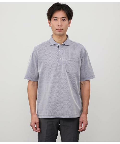 NEWYORKER / ニューヨーカー ポロシャツ | COOL COMFORT ジャージーサッカーストライプ ポロシャツ | 詳細12