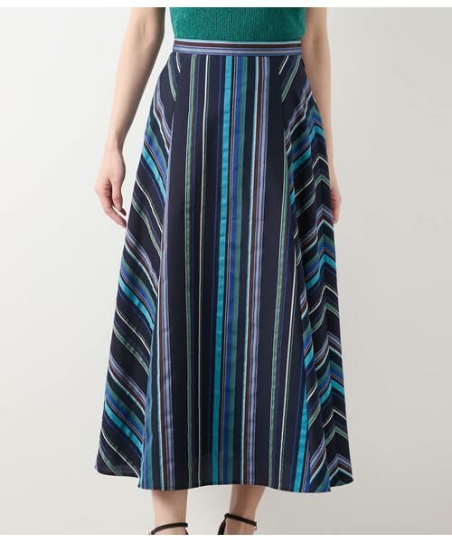 【美品】MACKINTOSH LONDON★ロングスカート　フレア　38 レース Precious掲載】ハイブリッドギャバジンスカート(スカート