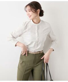 NEWYORKER ミニドットデシンスタンドフリルブラウス【新品】 ミニドットデシン フリルスタンドギャザーブラウス(51615311