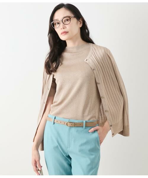 NEWYORKER / ニューヨーカー ニット・セーター | ヴィスコースポリエステル ビルドネック5分袖プルオーバー | 詳細18