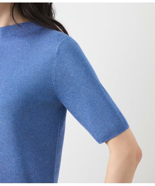 NEWYORKER / ニューヨーカー ニット・セーター | ヴィスコースポリエステル ビルドネック5分袖プルオーバー | 詳細3