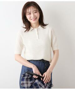 ニット セーター ポップコーンダイヤドット スクエアネックプルオーバー レディース ポップコーンダイヤドット スクエアネックプルオーバー