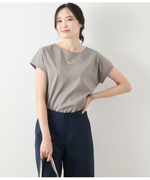 NEWYORKER/ニューヨーカー ソルシールド フレンチスリーブTシャツ カーキベージュ M