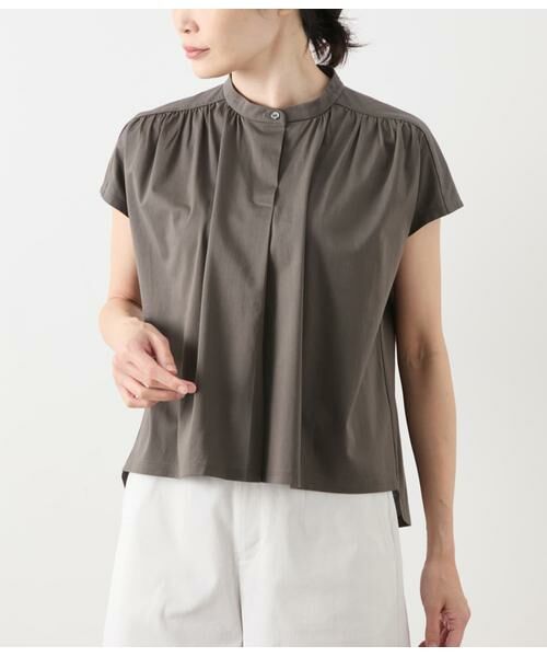 NEWYORKER / ニューヨーカー Tシャツ | コットンナイロントリコット スタンドカラープルオーバー | 詳細1