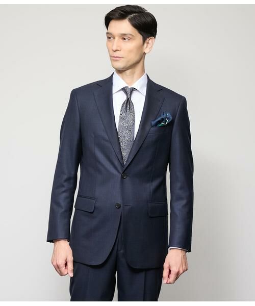 NEWYORKER/ニューヨーカー TAILOR CLOTH シルク混 チェック スーツ ネイビー A6 NEWYORKER/ニューヨーカー TAILOR CLOTH シルク混 チェック スーツ ネイビー A6