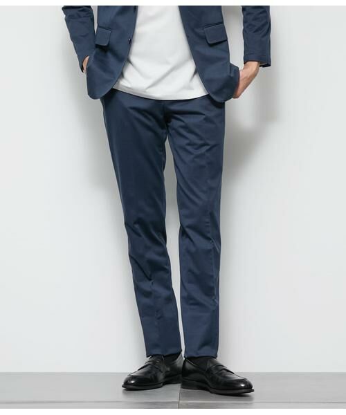 NEWYORKER/ニューヨーカー MOVING COMFORT ヘリンボーン スラックス(セットアップ対応) ネイビー 76 NEWYORKER/ニューヨーカー MOVING COMFORT ヘリンボーン スラックス(セットアップ対応) ネイビー 76