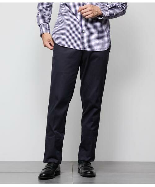 NEWYORKER / ニューヨーカー チノ・ワークパンツ | ウエポンツイルストレッチ ウエストアジャストパンツ(ネイビー)