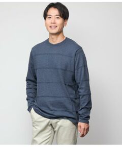 NEWYORKER / ニューヨーカー ニット・セーター | クルーネックタック 編み柄ボーダー ニット