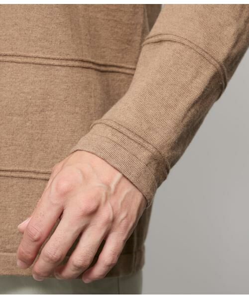 NEWYORKER / ニューヨーカー ニット・セーター | クルーネックタック 編み柄ボーダー ニット | 詳細3