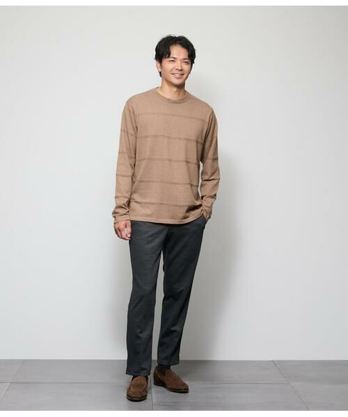 NEWYORKER / ニューヨーカー ニット・セーター | クルーネックタック 編み柄ボーダー ニット | 詳細5