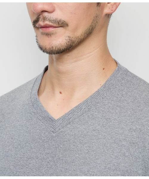 NEWYORKER / ニューヨーカー カットソー | スパンテレコ 浅Vネック長袖Ｔシャツ | 詳細3