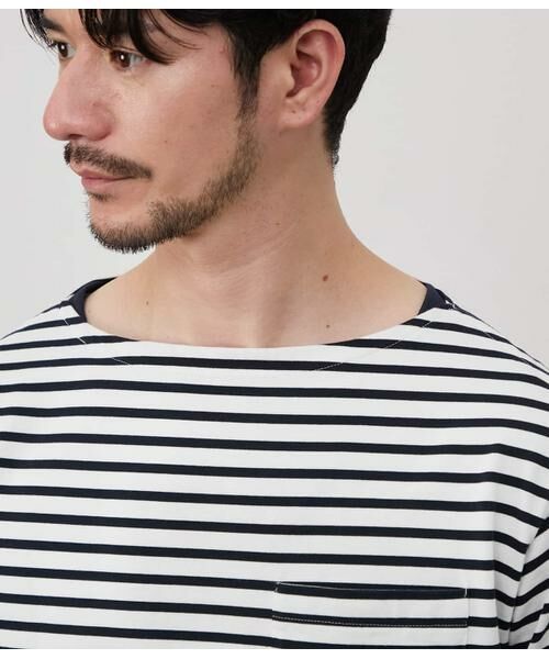 NEWYORKER / ニューヨーカー Tシャツ | ボートネックデザイン ボーダーTシャツ | 詳細13