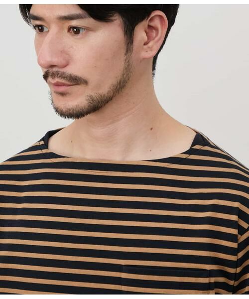 NEWYORKER / ニューヨーカー Tシャツ | ボートネックデザイン ボーダーTシャツ | 詳細4