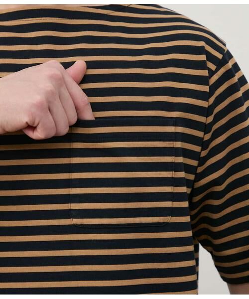 NEWYORKER / ニューヨーカー Tシャツ | ボートネックデザイン ボーダーTシャツ | 詳細6