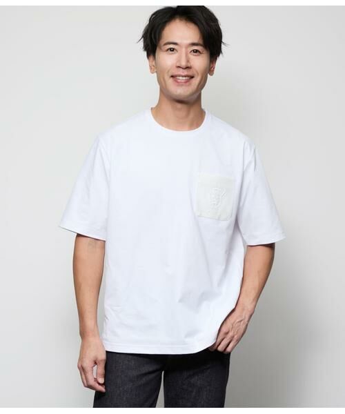 NEWYORKER/ニューヨーカー COOL COMFORT ニューヨーカーエンボスプリント 半袖 クルーネックTシャツ ホワイト XL NEWYORKER/ニューヨーカー COOL COMFORT ニューヨーカーエンボスプリント 半袖 クルーネックTシャツ ホワイト XL