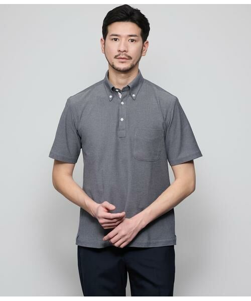 NEWYORKER/ニューヨーカー I cotoni di Albini 半袖ボタンダウンポロシャツ ホワイト/ブラック M NEWYORKER/ニューヨーカー I cotoni di Albini 半袖ボタンダウンポロシャツ ホワイト/ブラック M