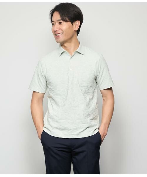 NEWYORKER/ニューヨーカー COOL COMFORT ジャカードカッタウェイポロシャツ ライトグリーン XL NEWYORKER/ニューヨーカー COOL COMFORT ジャカードカッタウェイポロシャツ ライトグリーン XL