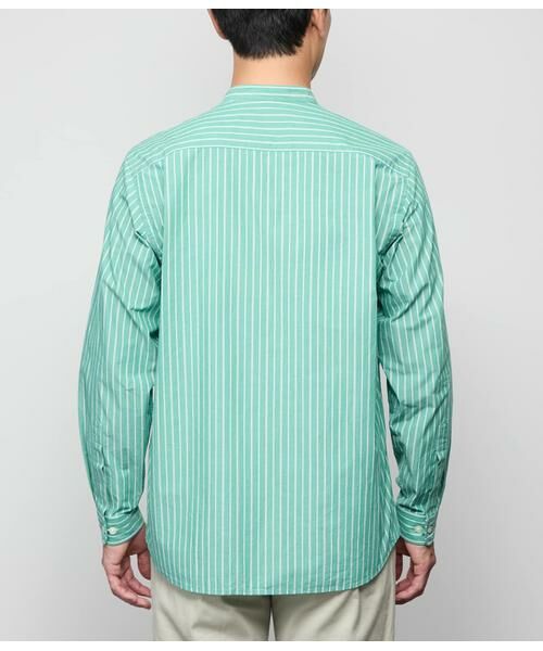 NEWYORKER / ニューヨーカー シャツ・ブラウス | カラーオルタネイトストライプ 長袖 スタンドカラー オーバーサイズシャツ | 詳細2