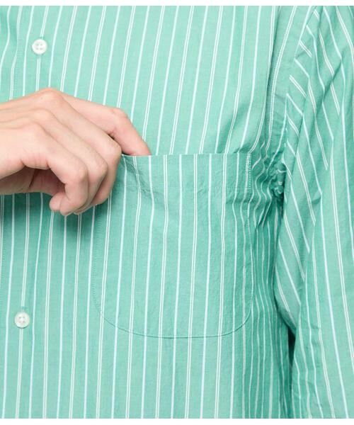 NEWYORKER / ニューヨーカー シャツ・ブラウス | カラーオルタネイトストライプ 長袖 スタンドカラー オーバーサイズシャツ | 詳細3