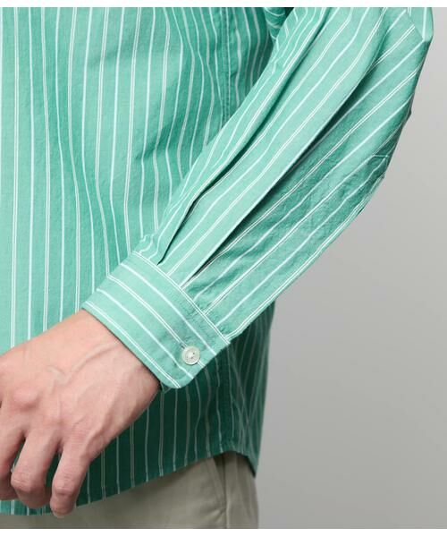 NEWYORKER / ニューヨーカー シャツ・ブラウス | カラーオルタネイトストライプ 長袖 スタンドカラー オーバーサイズシャツ | 詳細4