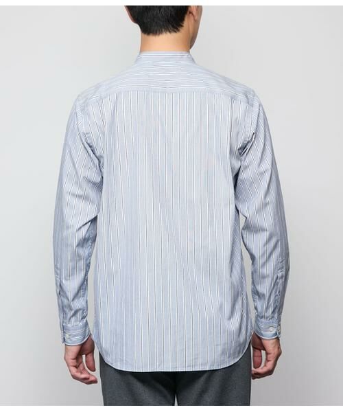 NEWYORKER / ニューヨーカー シャツ・ブラウス | ハケメストライプ 長袖 スタンドカラーオーバーサイズシャツ | 詳細2