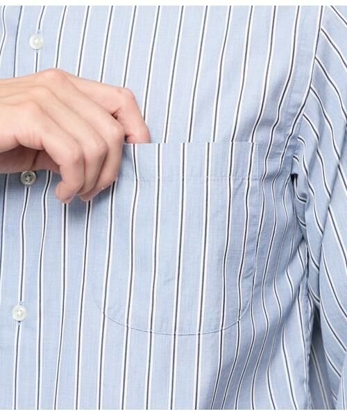 NEWYORKER / ニューヨーカー シャツ・ブラウス | ハケメストライプ 長袖 スタンドカラーオーバーサイズシャツ | 詳細3