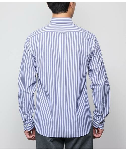 NEWYORKER / ニューヨーカー シャツ・ブラウス | オックス オルタネイトストライプ 長袖ショートボタンダウンシャツ | 詳細2
