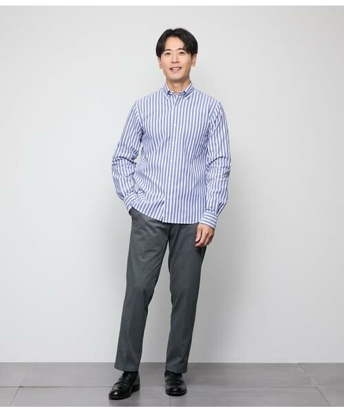 NEWYORKER / ニューヨーカー シャツ・ブラウス | オックス オルタネイトストライプ 長袖ショートボタンダウンシャツ | 詳細5