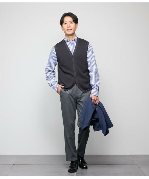 NEWYORKER / ニューヨーカー シャツ・ブラウス | オックス オルタネイトストライプ 長袖ショートボタンダウンシャツ | 詳細6