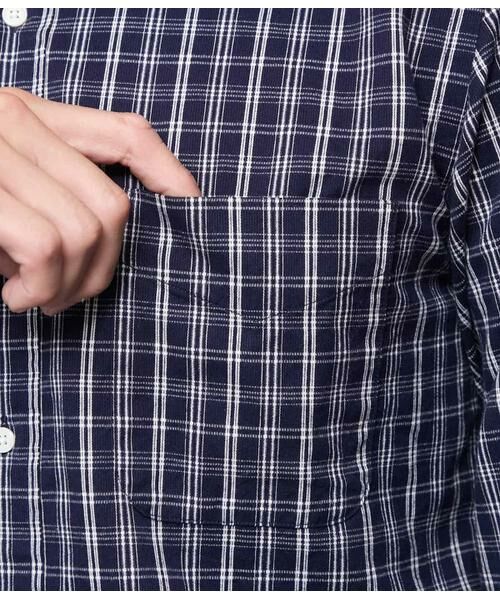 NEWYORKER / ニューヨーカー シャツ・ブラウス | ピケ チェック 長袖ショートボタンダウンシャツ | 詳細3