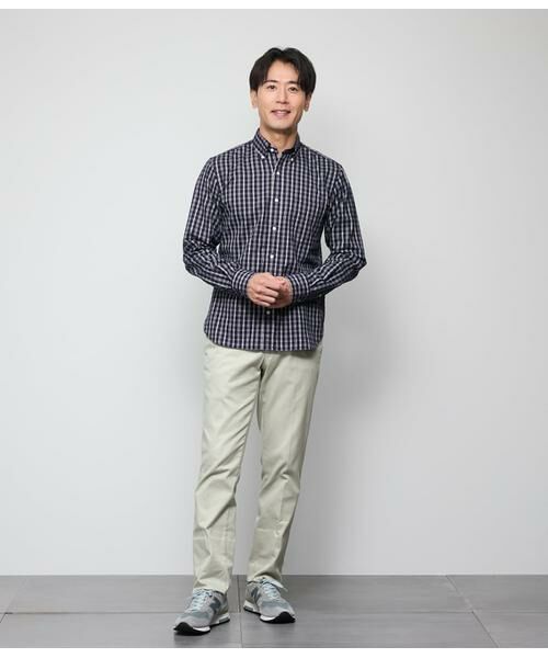 NEWYORKER / ニューヨーカー シャツ・ブラウス | ピケ チェック 長袖ショートボタンダウンシャツ | 詳細5