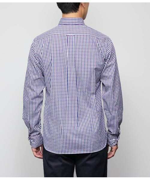 NEWYORKER / ニューヨーカー シャツ・ブラウス | ピケ ギンガムチェック 長袖ショートボタンダウンシャツ | 詳細2