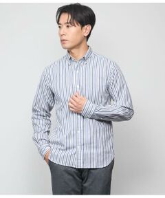 NEWYORKER / ニューヨーカー シャツ・ブラウス | ピケ ストライプ 長袖ショートボタンダウンシャツ