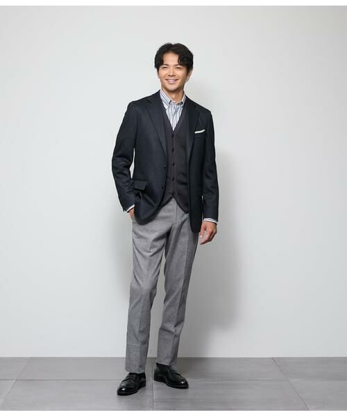 NEWYORKER / ニューヨーカー シャツ・ブラウス | ピケ ストライプ 長袖ショートボタンダウンシャツ | 詳細13