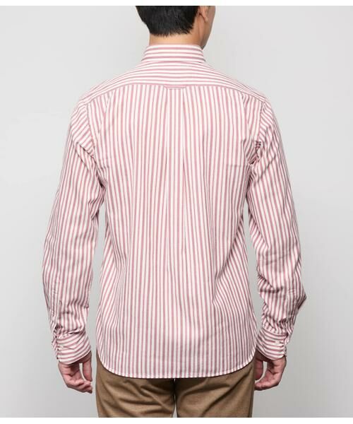 NEWYORKER / ニューヨーカー シャツ・ブラウス | ピケ ストライプ 長袖ショートボタンダウンシャツ | 詳細2