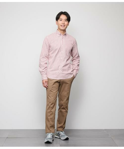 NEWYORKER / ニューヨーカー シャツ・ブラウス | ピケ ストライプ 長袖ショートボタンダウンシャツ | 詳細5