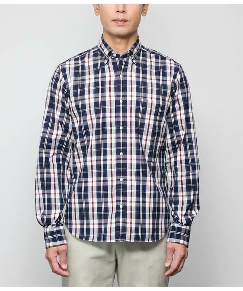 NEWYORKER / ニューヨーカー シャツ・ブラウス | ピケ ニューヨーカータータン 長袖ショートボタンダウンシャツ | 詳細1