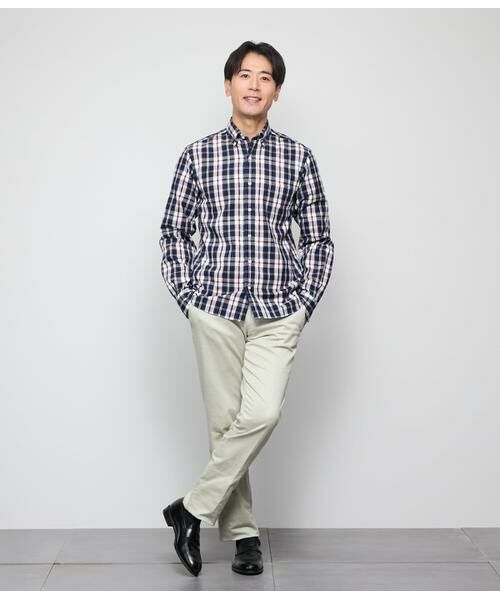 NEWYORKER / ニューヨーカー シャツ・ブラウス | ピケ ニューヨーカータータン 長袖ショートボタンダウンシャツ | 詳細5